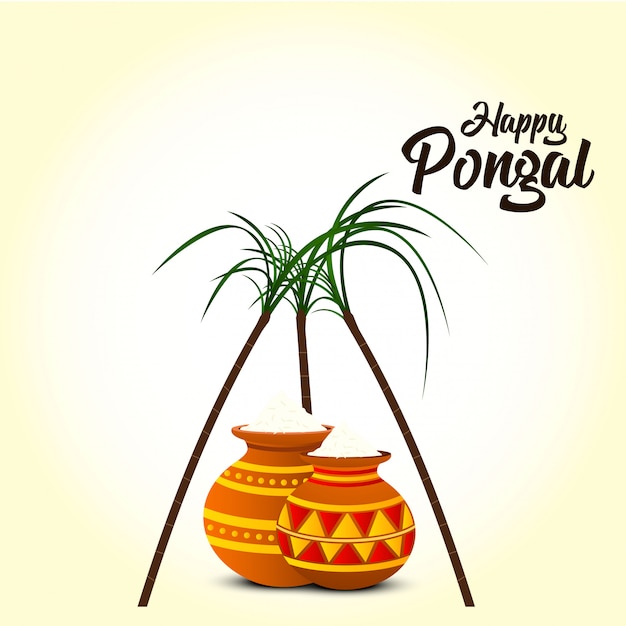 Feliz festival de pongal fundo - vetor