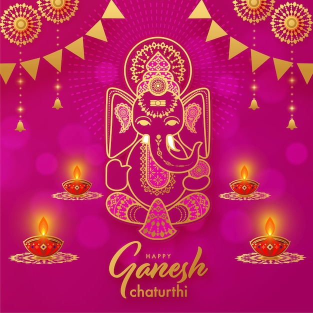 Feliz festival de saudações de ganesh chaturthi