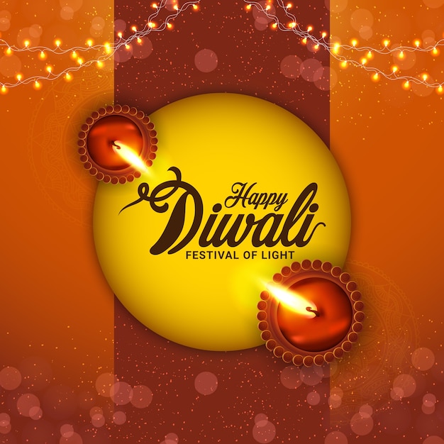 Feliz festival diwali de luz e fundo