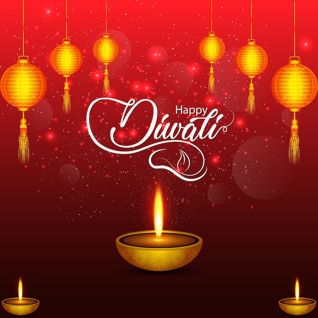 Feliz festival diwali de saudação leve