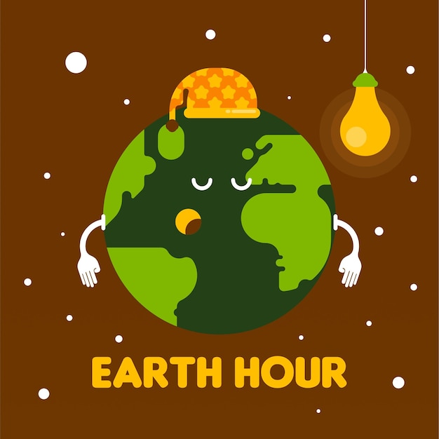 Feliz fundo de ilustração do dia da hora da terra