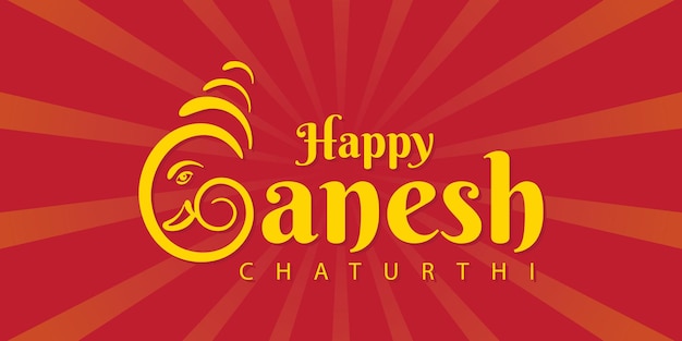 Feliz Ganesh Chaturthi design de banner de caligrafia criativa para o festival indiano ganesh chaturthi