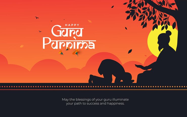 Vetor feliz guru purnima greeting desenho de modelo de fundo
