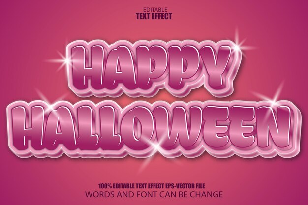 Vetor feliz halloween com efeito de texto editável em estilo moderno