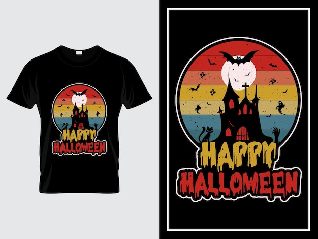 Feliz Halloween gráfico camiseta design ilustração vetor