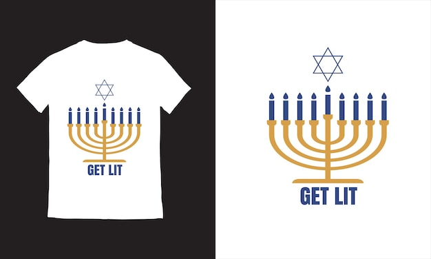 Vetor feliz hanukkah com velas celebra a ilustração clara dos feriados judaicos