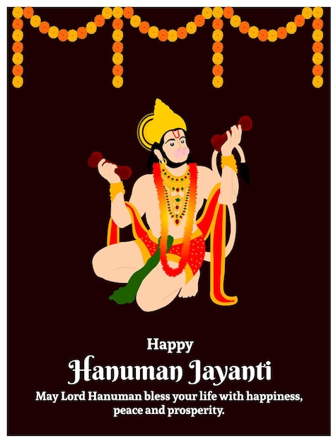 Feliz Hanuman Jayanti ilustração vetorial criativa