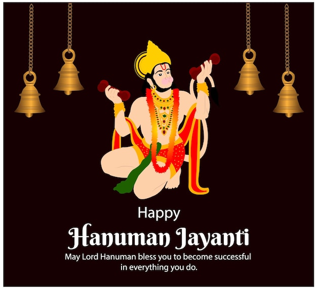 Feliz Hanuman Jayanti ilustração vetorial criativa