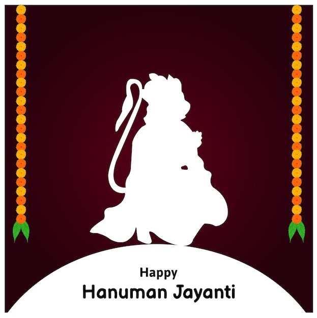 Feliz Hanuman Jayanti Indiano Festival Hindu Celebração Vector Design