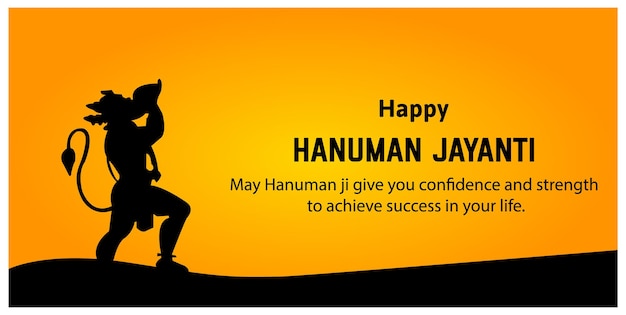 Feliz hanuman jayanti indiano festival hindu celebração vector design