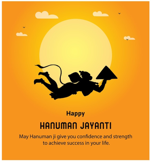 Feliz Hanuman Jayanti Indiano Festival Hindu Celebração Vector Design
