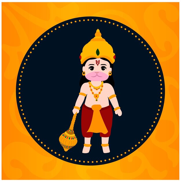 Feliz Hanuman Jayanti Indiano Festival Hindu Celebração Vector Design
