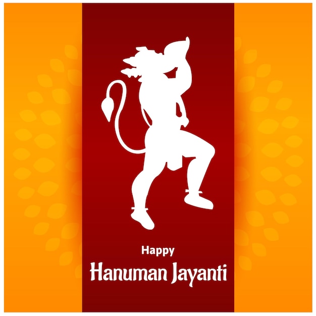 Feliz Hanuman Jayanti Indiano Festival Hindu Celebração Vector Design