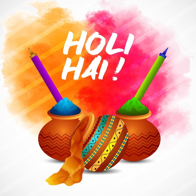 Feliz holi celebração cartão de saudação