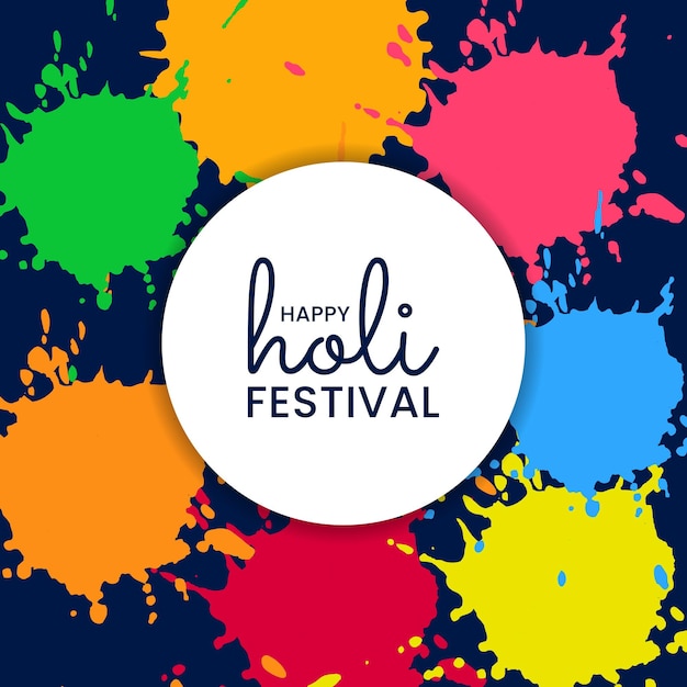 Feliz holi indiano festival hindu de cores com mandala