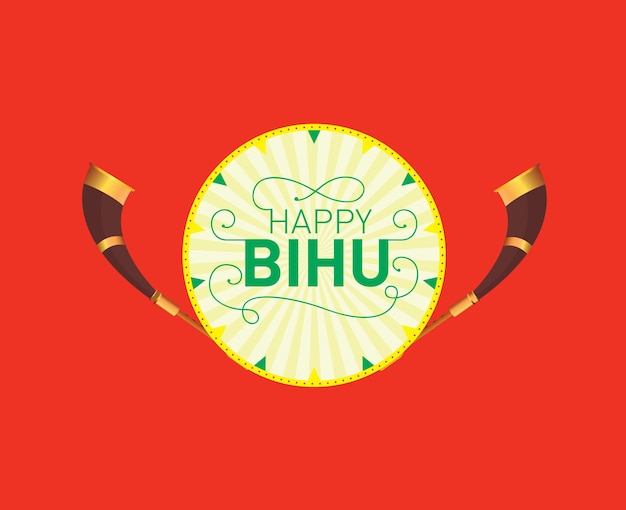 Vetor feliz ícone do festival de bihu para assam