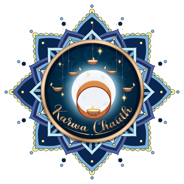 Feliz karva chauth banner design