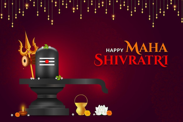 Feliz Maha Shivratri, Shivlinga com fundo de Trisula