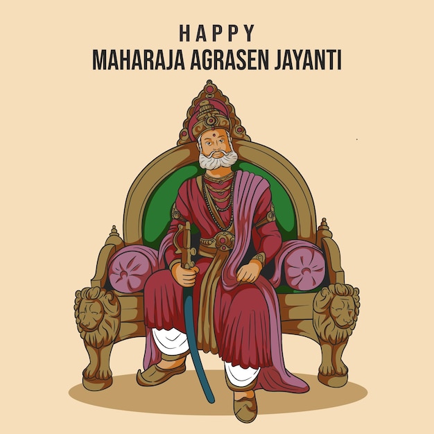 Feliz Maharaja Agrasen Jayanti poster banner vetor ilustração