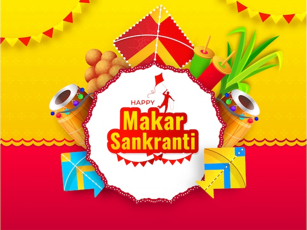 Feliz makar sankranti cartão