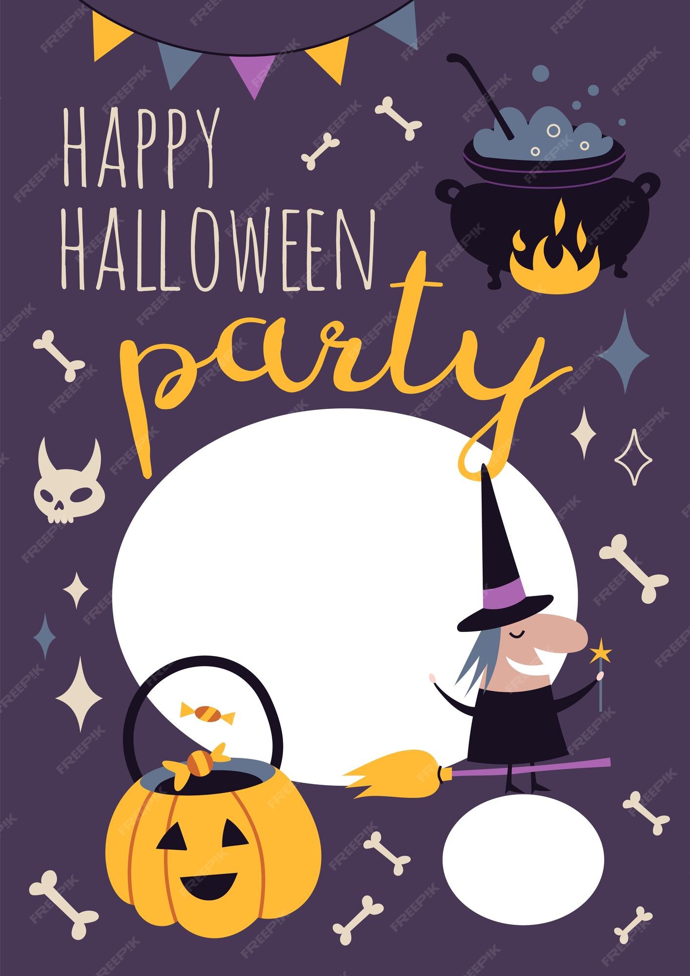 Feliz Halloween Cartão Com Abóbora Bonito. Feriados Personagem De Desenho  Animado. Vetor De Desenho Animado. Royalty Free SVG, Cliparts, Vetores, e  Ilustrações Stock. Image 190099284