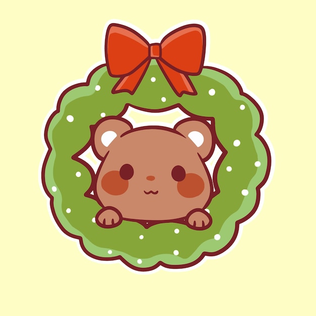 Feliz Natal, ano novo, cartoon chibi veator 36