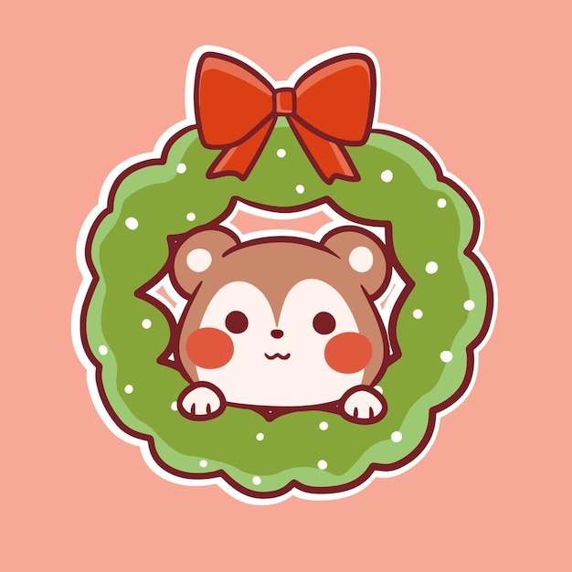 Feliz Natal ano novo cartoon chibi veator 43