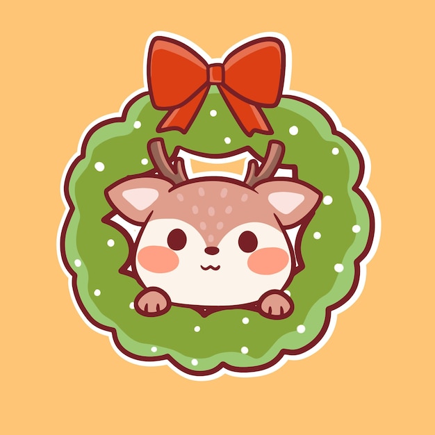 Feliz Natal ano novo cartoon chibi veator 47