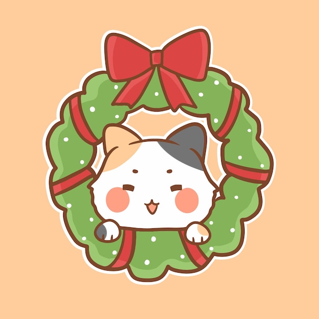 Feliz Natal ano novo cartoon chibi veator 4