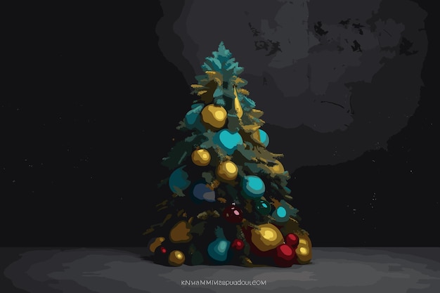 Vetor feliz natal com presentes e árvore de natal generative ai