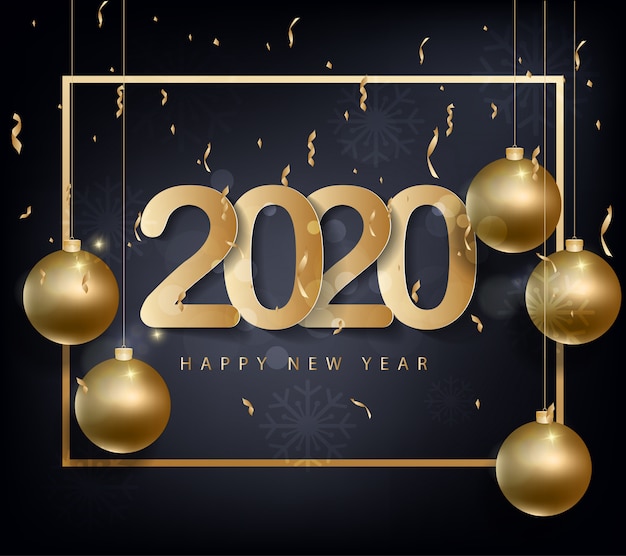 Vetor feliz natal e feliz ano novo 2020 ano do rato