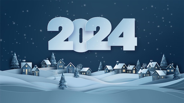 Vetor feliz natal e feliz ano novo 2024