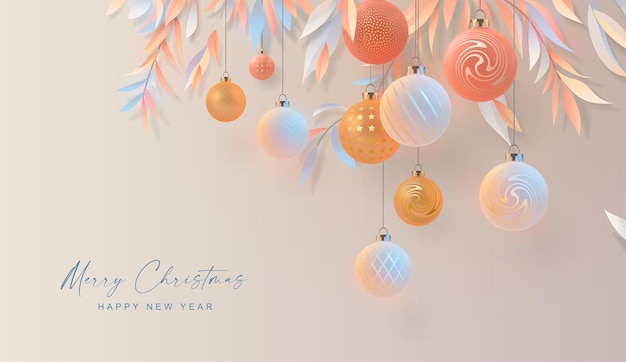 Vetor feliz natal e feliz ano novo banner