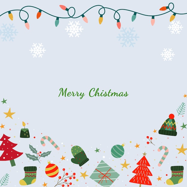 Feliz Natal e Feliz Ano Novo cartão de felicitações Ilustração vetorial