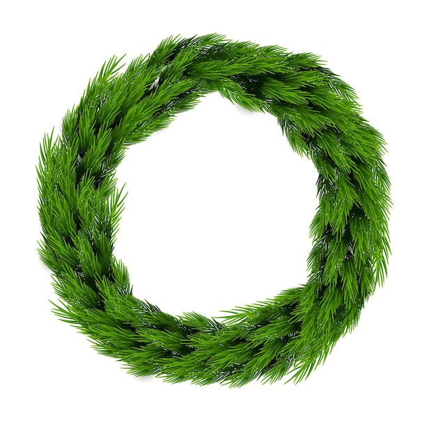 Feliz Natal e feliz ano novo saudações com grinalda verde