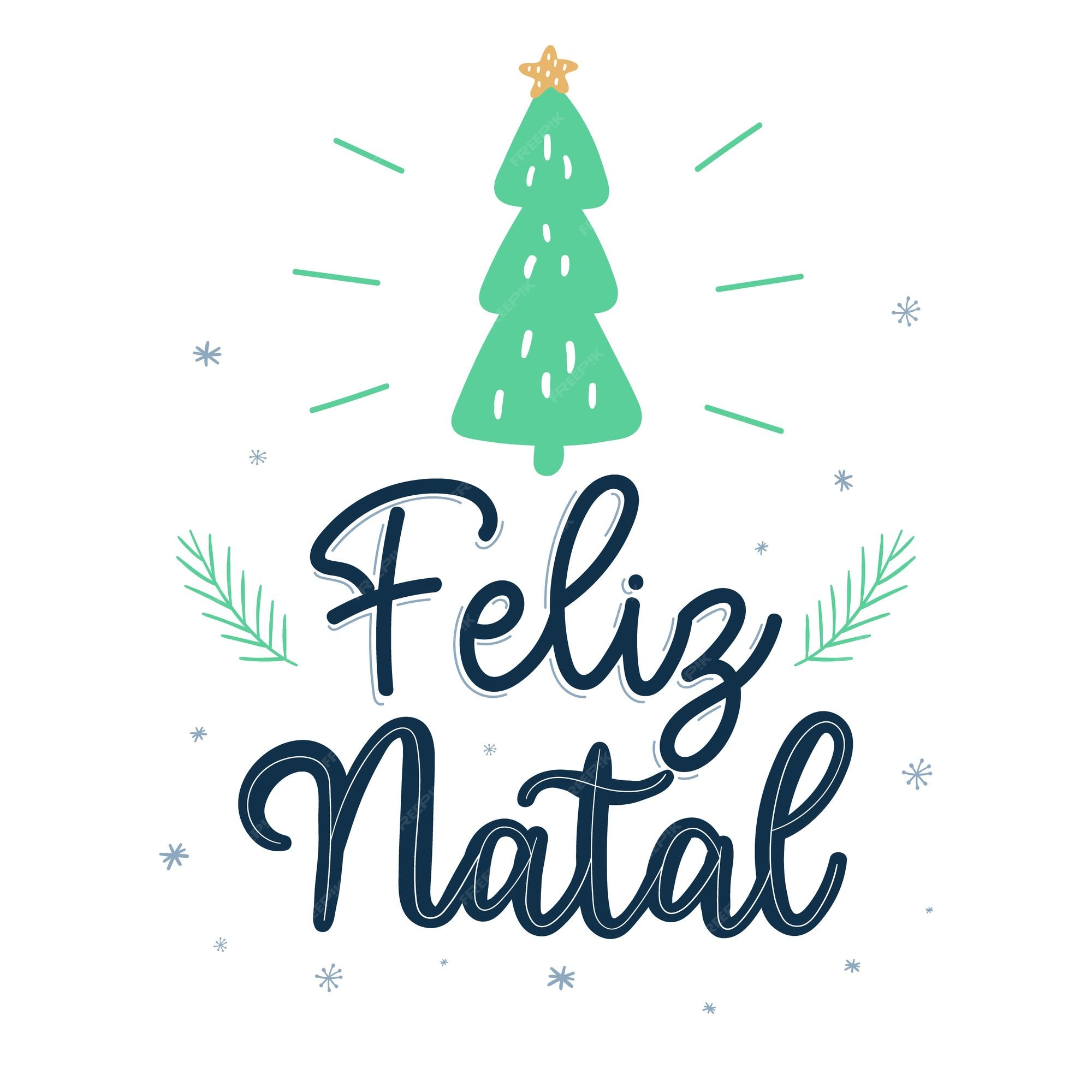 Cartão de natal em espanhol tradução em inglês feliz natal ilustração em  vetor de saudação de natal