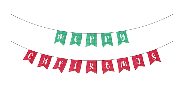 Feliz natal festivo bandeiras xmas guirlanda vetor ilustração dezembro feriado decorativo bunting