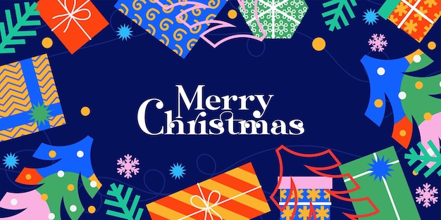 Feliz Natal Fundo em estilo geométrico minimalista moderno