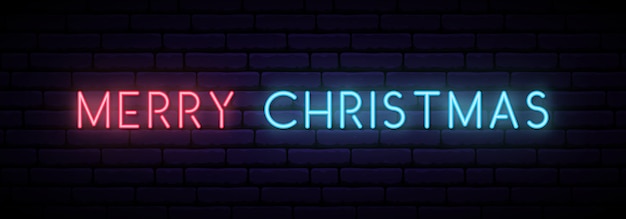 Feliz natal neon banner.