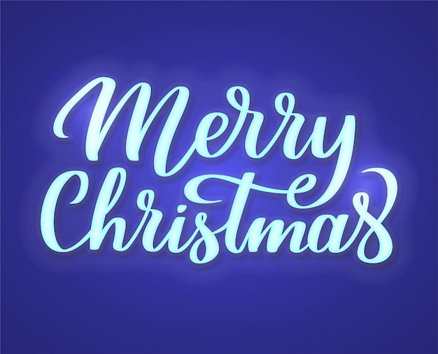 Vetor feliz natal neon texto de fundo vector