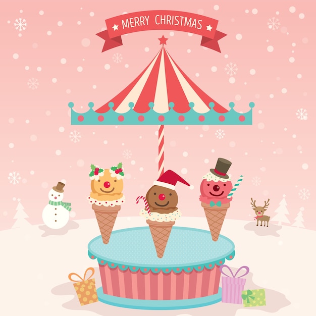 Feliz Natal Sorvete Merry Go Round