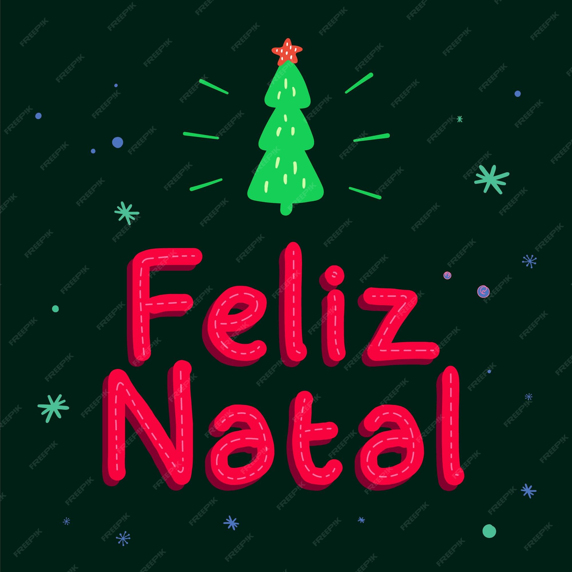 Cartão de natal em espanhol tradução em inglês feliz natal ilustração em  vetor de saudação de natal