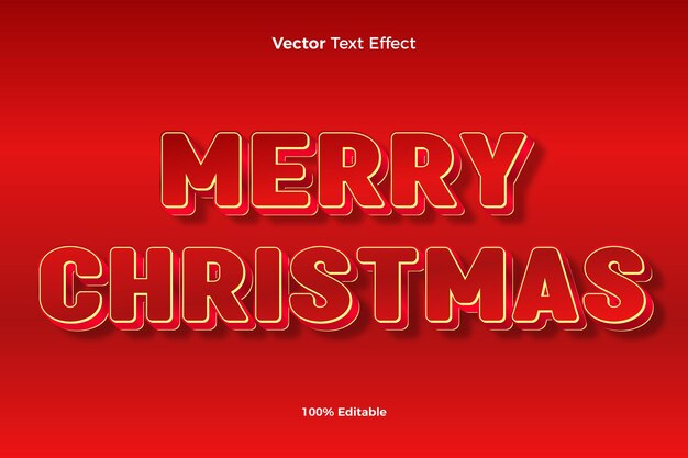 Feliz Natal vetor estilo de efeito de texto editável 3d