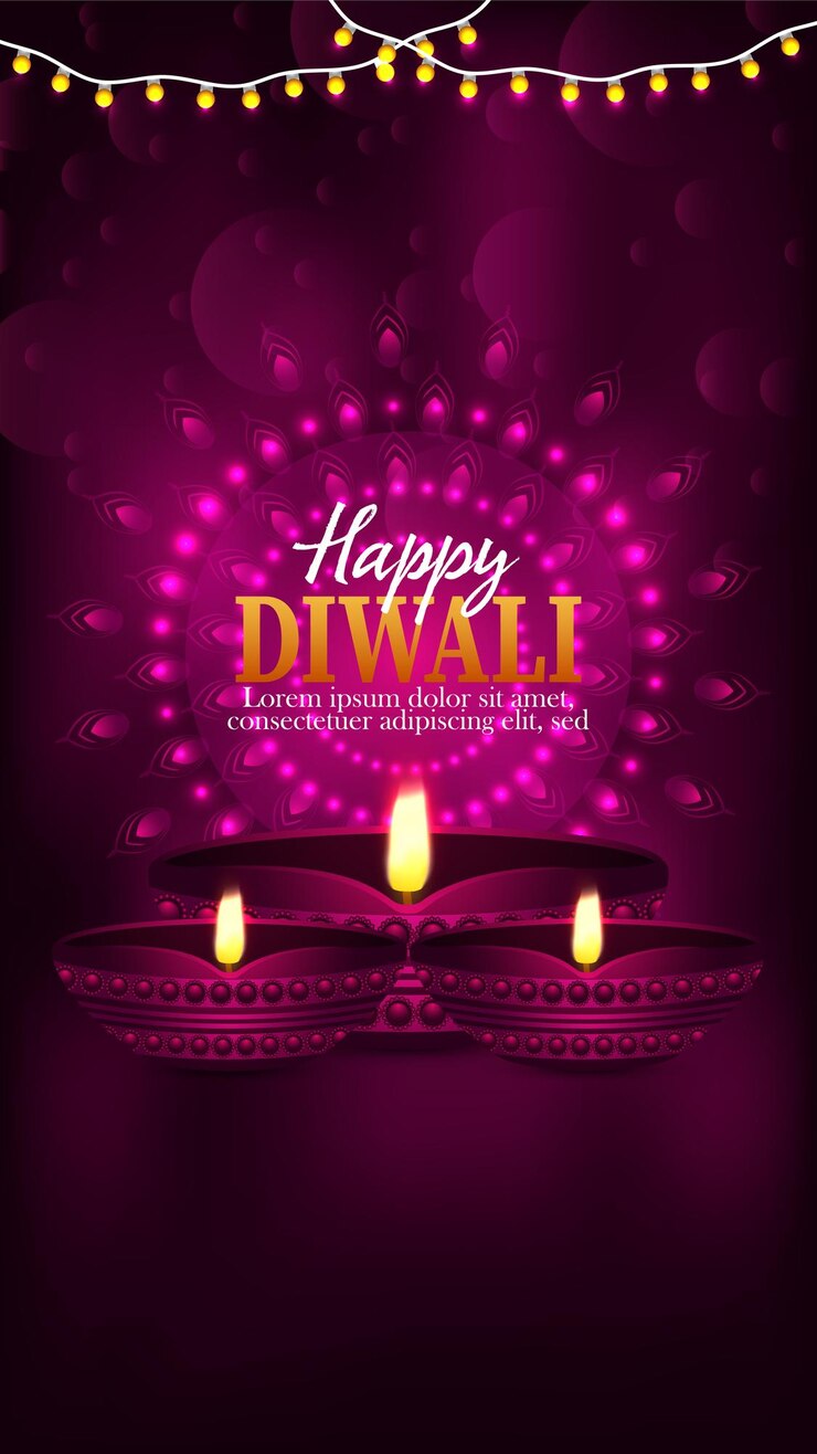 Feliz panfleto de celebração de diwali