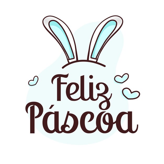 Feliz páscoa cute cartão vector