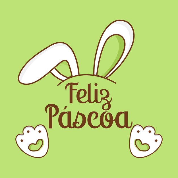 Vetor feliz páscoa cute vector brasil