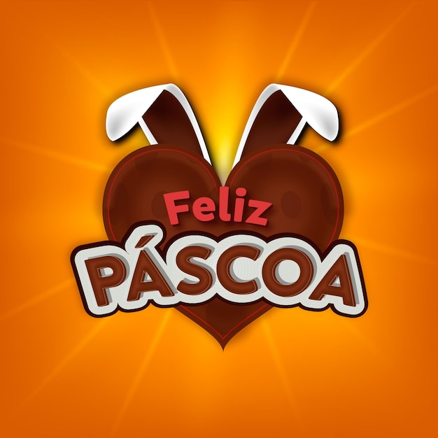 Feliz páscoa oferta fita brasil composição