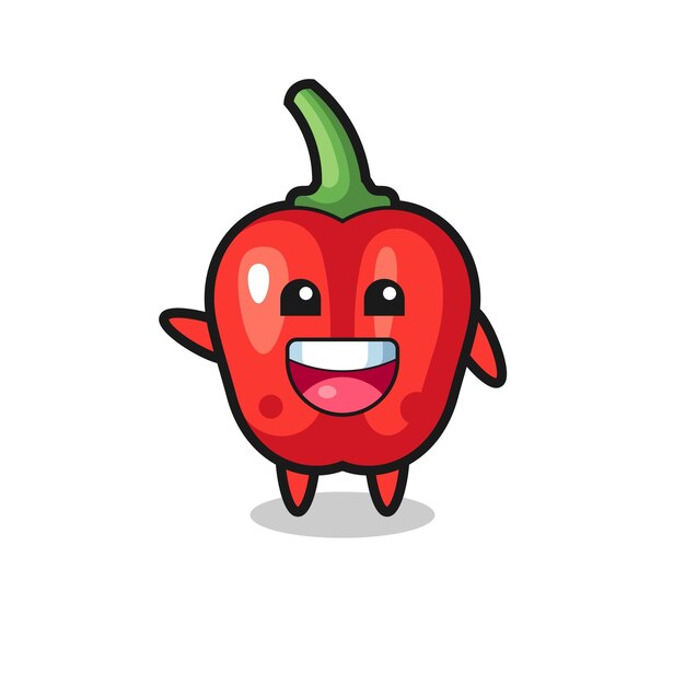 Feliz pimentão vermelho personagem mascote bonito design bonito