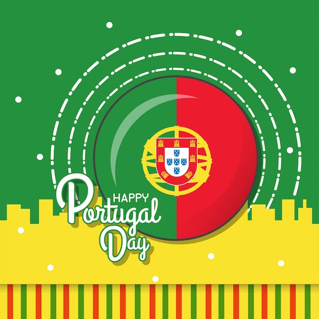 Vetor feliz, portugal, dia, ilustração