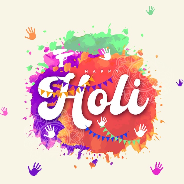 Vetor feliz pós-holi deign